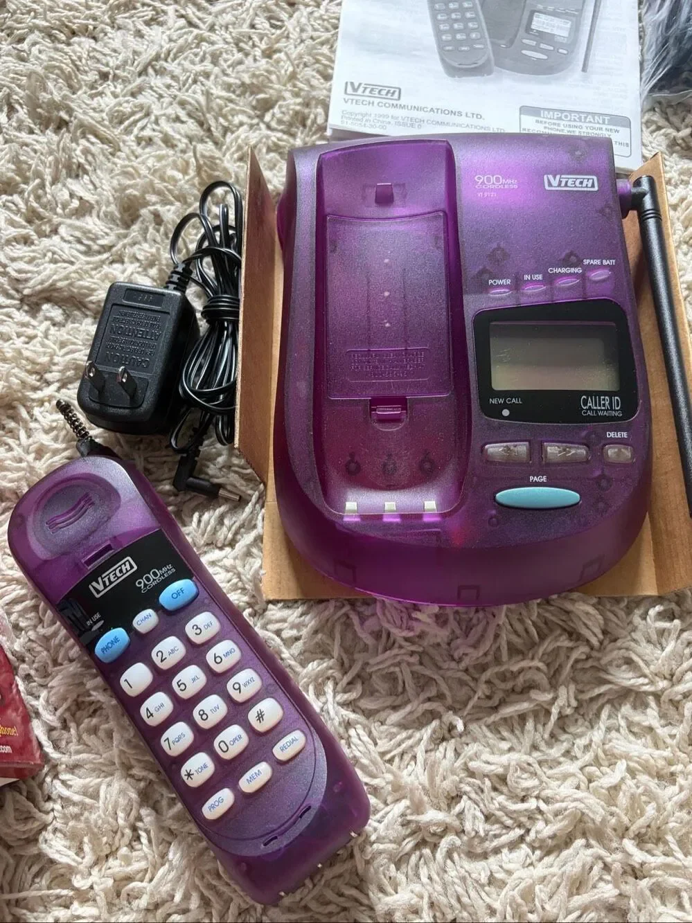 Awesome VTech VT 02 9121 Translucent Purple cordless phone Y2K 90s